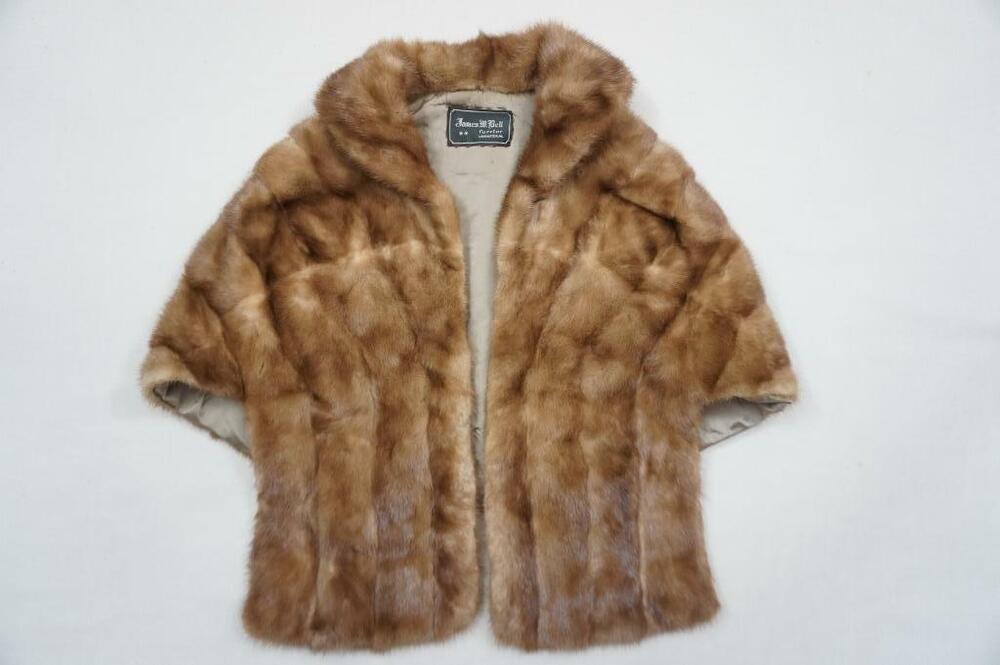 VINTAGE JAMES W BELL LANCASTER, PA MINK STOLE/CAPE/CAPELET/SHAWL INITIALS INSIDE